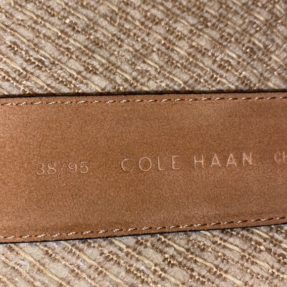 ♣️NWT Cole Haan Black Stitched Genuine Leather Belt - Picture 11 of 14